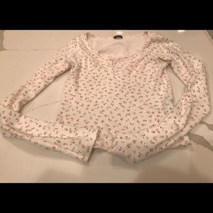 pink and white floral brandy melville long sleeve